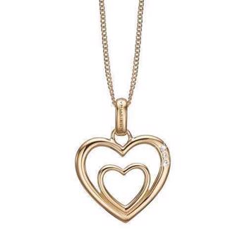 Christina forgyldt sølv Two Open Hearts hjerter , med topaz, model 680-G03 køb det billigst hos Guldsmykket.dk her
